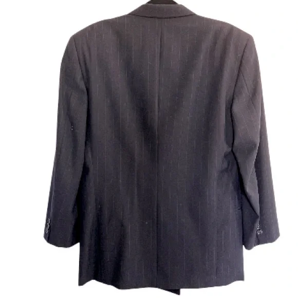 Valentino Vintage Blue White Stripe Double Breasted Wool Blazer Men’s Size 40R